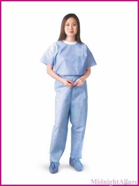 Disposable Scrub Pants Elastic Waist Medical Uniform Bottoms